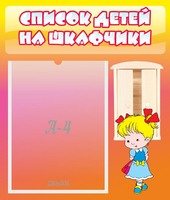 Стенд "Список детей на шкафчики" №6 - «globural.ru» - Саяногорск