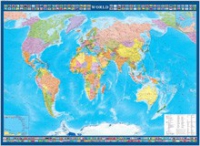 Настенная политическая карта мира с флагами на английском языке - «globural.ru» - Саяногорск